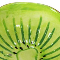 Artikel Keramikschale mit Kiwi-Motiv, 30 cm, handbemalt, dreigeteilt, für Sommerdeko, Snacks und Tapas