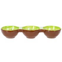 Artikel Keramikschale mit Kiwi-Motiv, 30 cm, handbemalt, dreigeteilt, für Sommerdeko, Snacks und Tapas