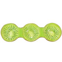 Artikel Keramikschale mit Kiwi-Motiv, 30 cm, handbemalt, dreigeteilt, für Sommerdeko, Snacks und Tapas