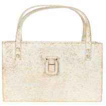 Artikel Rechteckiges Dekogefäß Metalltasche 26 cm Gold Innenbereich