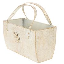 Artikel Rechteckiges Dekogefäß Metalltasche 26 cm Gold Innenbereich