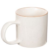 Artikel Keramiktasse 9cm mit Hausmotiv und Relief in Beige-Braun