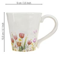 Artikel Kaffeetasse aus Keramik mit Blumenmotiv 10,5 cm - Ideal für Frühling und Dekoration