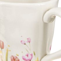 Artikel Pflanztasse aus Keramik mit Blumenmotiv für dekorative Frühlingsakzente 10,5 cm