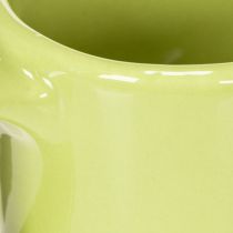 Artikel Kaffeetassen Set aus Keramik mit Untersetzer 3-teilig 11 cm in Gelb Grün Orange