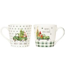 Artikel Kaffeetassen Set Keramik 10cm Merry Christmas Automotiv 2-teilig