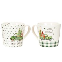 Artikel Kaffeetassen Set Keramik 10cm Merry Christmas Automotiv 2-teilig
