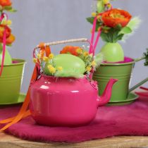 Artikel Rosa Teekanne aus Metall 15cm Dekoration für Wohnzimmer und Küche