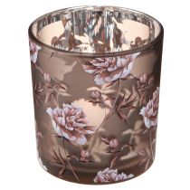 Artikel Teelichtglas Tischdeko Nelken Braun Silber H8cm 4 St – Elegante Dekoration für Floristen & Blumengeschäfte