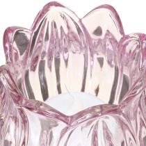 Artikel Teelichtglas Tulpenform Lila Glas Deko 2er-Set Ø7cm H16cm