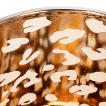 Artikel Windlicht Glas zweifarbig Leopardenmuster 8 cm
