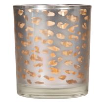 Artikel Windlicht Glas zweifarbig Leopardenmuster 8 cm
