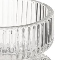 Artikel Stilvoller Teelichthalter Geriffelt Glas Klar Ø9cm H7cm für Dekoration und Events 4er-Set