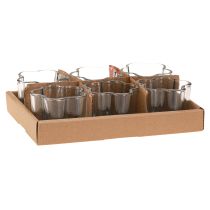 Artikel Blauer Glas Teelichthalter Blume Ø7,5cm H6cm 6er Set