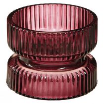 Artikel Geriffelte Glas-Teelichthalter Berry - Deko-Highlight Ø9cm H7cm – 4er Set für Floristik & Events