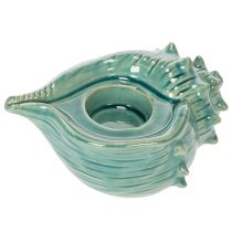 Artikel Keramik Teelichthalter Schneckenform 16cm Wohnzimmer Badezimmer Türkis