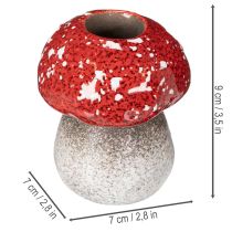 Artikel Deko Stabkerzenhalter Fliegenpilz Keramik 9 cm rot-weiß