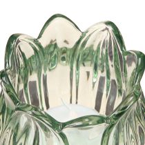 Artikel Teelichthalter Tulpe Glas Grün Ø7cm H16cm 2St – Elegante Deko für Floristen