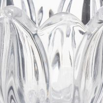 Artikel Glaskerzenhalter Blumenform 14 cm Transparent – Set mit 2 Stück für stilvolle Tischdekoration
