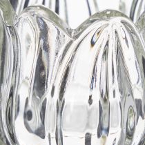 Artikel Eleganter Glas-Kerzenhalter in Blumenform, 22 cm für stilvolle Tischdekoration