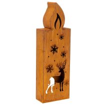 Artikel Teelichthalter Weihnachten Edelrost Kerze Hirsch 45x14cm