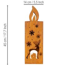 Artikel Teelichthalter Weihnachten Edelrost Kerze Hirsch 45x14cm