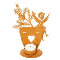Artikel Teelichthalter Weihnachten Engel Deko Rost Deko Ø8cm H18cm