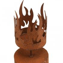Teelichthalter Kerzenform Rostdeko Edelrost Metall H36cm