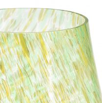 Artikel Teelichthalter Windlicht Glas Gelb Grün Ø12cm H14,5cm