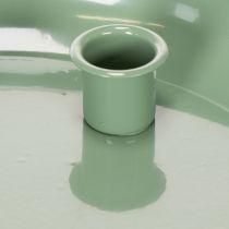 Artikel Kerzenteller Metall grün rund 24cm mit 4 Kerzenhaltern für Stabkerzen