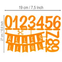 Artikel Tischdeko Geburtstag Kuchentopper Streudeko aus Filz Gelb Orange 2St