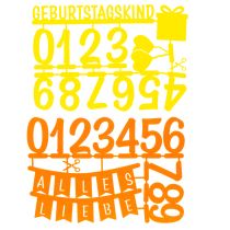 Artikel Tischdeko Geburtstag Kuchentopper Streudeko aus Filz Gelb Orange 2St