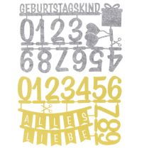 Artikel Tischdeko Geburtstag Kuchentopper Streudeko aus Filz Grün Grau 2St