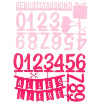 Artikel Tischdeko Geburtstag Kuchentopper Streudeko aus Filz Rosa Pink 2St
