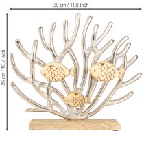 Artikel Tischdeko Maritim Holz Metall Koralle Fische 30cm