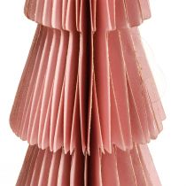 Artikel Tischdeko Tannenbaum Wabenpapier Apricot Gold H30cm 2 St - Weihnachtsdeko