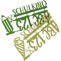 Tischdeko Einschulung Kuchentopper Streudeko aus Filz Grün Hellgrün 2St
