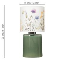 Artikel LED Tischlampe mit Blumenmuster, Glas- und Keramikdesign, 23cm, grün