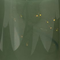 Artikel Tischlampe LED mit Blumenmuster und Glasfuß in Grün – stilvolle Beleuchtung für jeden Raum