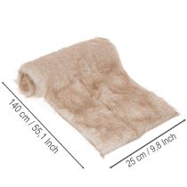 Artikel Kunstfell-Tischläufer als Fellband, Beige, 24 × 140 cm