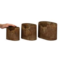 Artikel Pflanzgefäß Metall oval Rost Hirschmotiv 3er-Set 24cm