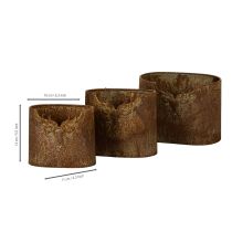 Artikel Pflanzgefäß Metall oval Rost Hirschmotiv 3er-Set 24cm