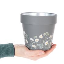 Artikel Blumentöpfe 15cm 3er-Set mit Wiesenblumenmotiv für Balkon und Terrasse