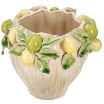 Artikel Dekorativer Keramik-Blumentopf mit Zitronen &ndash; Mediterranes Flair Ø19,5cm
