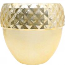 Artikel Übertopf Keramik Eichel Golden Weihnachtsdeko Ø18cm H16,5cm