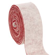 Artikel Topfband aus 100 % Wollfilz, 75 mm x 5 m, zweifarbig Weiß-Rot für Blumentöpfe und Dekoration