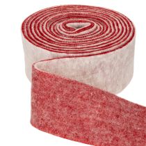 Artikel Topfband aus 100 % Wollfilz, 75 mm x 5 m, zweifarbig Weiß-Rot für Blumentöpfe und Dekoration