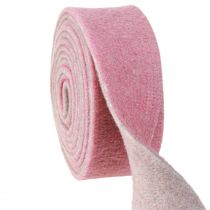 Artikel Hochwertiges Wollfilz Dekoband Altrosa Grau 7,5cm x 5m für Floristen