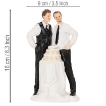 Artikel Tortenfigur Männerpaar mit Torte 16,5cm
