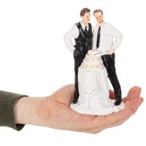 Artikel Tortenfigur Männerpaar mit Torte 16,5cm